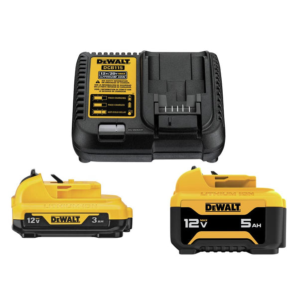 DEWALT DCB135C 2-PIECE 12V 3 AH 5 AH LITHIUM-ION BATTERIES and CHARGER KIT - Like New