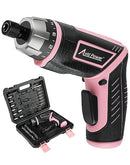 AVID POWER ELECTRIC CORDLESS SCREWDRIVER SET RECHARGEABLE 4V 44PCS - PINK - Like New