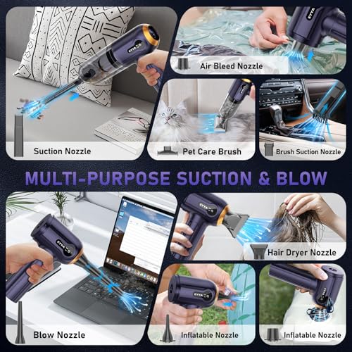 EYYA HANDHELD CAR VACUUM CLEANER CORDLESS 15000PA HIGH VC-01B - PURPLE - Like New
