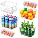 Kitch & Kasa Clear Storage Bins 4 Baskets & 2 Egg Trays Pantry Food Organization - Brand New