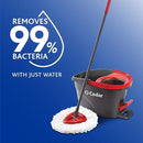 O-Cedar EasyWring Microfiber Spin Mop Bucket Floor Cleaning System Red/Gray - Like New