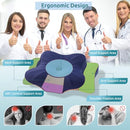 DONAMA Cervical Neck Pillow, Cooling Contour Memory Foam Pillow, Dark Blue - Like New