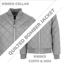 Galaxy by Harvic Men's Heavyweight Dimond Quilted Bomber Jacket Varsity Coat - Brand New