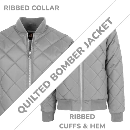 Galaxy by Harvic Men's Heavyweight Dimond Quilted Bomber Jacket Varsity Coat - Brand New