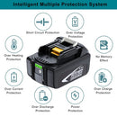 LONG FIT 6.0AH BATTERY REPLACE FOR MAKITA 18V BATTERY COMPATIBLE - BLACK - Like New