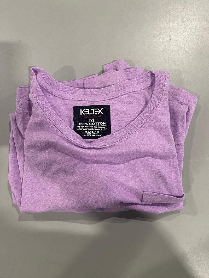 KELTEX T-SHIRT 100% COTTON - SIZE: MEN 2XL WOMEN 2XL - PURPLE - Like New