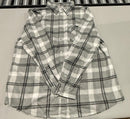 CENTRO MEN'S PLAID FLANNEL LONG SLEEVE SHIRT SIZE: MEN XL - H.GRAY/WHITE/ BLACK - Brand New