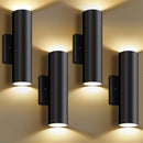 GOBRIGHT 4-PACK MODERN OUTDOOR WALL LIGHT 12W 3000K LED CYLINDER EXTERIOR LIGHT - Like New