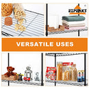EZPEAKS 3-Shelf Shelving Unit with 3-Shelf Liners, Steel, Adjustable, Black - Brand New