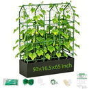 MQHUAYU LARGE CUCUMBER TRELLIS WITH GROW BAG 65" TALL METAL GARDEN - GREEN - Brand New