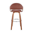 ARMEN LIVING 26" DAXTON COUNTER HEIGHT BARSTOOL BROWN FAUX LEATHER WALNUT - Like New