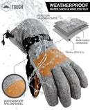 TOUGH OUTDOORS SKI & SNOW GLOVES - COLD WEATHER WINTER GLOVES M- GRAY/BROWN - Like New