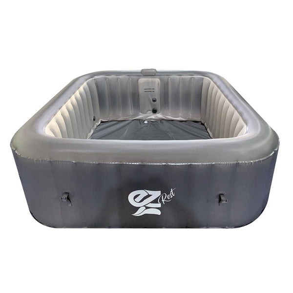 SereneLife Outdoor Portable Hot Tub 73''x73'' 6-Person Square Inflatable - Grey - Like New