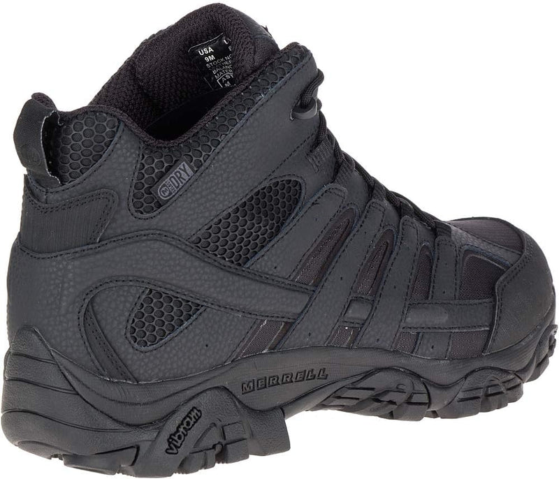 MERRELL MEN'S MOAB 2 MID WP MILITARY AND TACTICAL BOOTS - SIZE: MEN 10 - BLACK - Like New