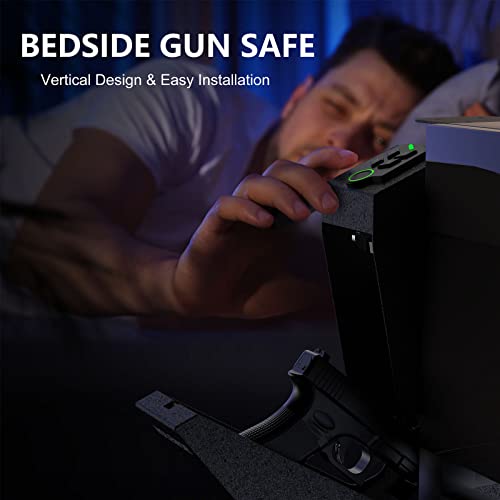 HOLEWOR Gun Safe Drop Down Pistol Safe Mounted Single Handgun Safe - B ...