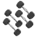 CAP BARBELL SET OF COATED HEX DUMBBELL WEIGHT SDRSIS-50LB - SILVER - Like New