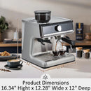 GARVEE 1450W 120V 20 BAR ESPRESSO MACHINE STEAM WAND - SILVER - Like New