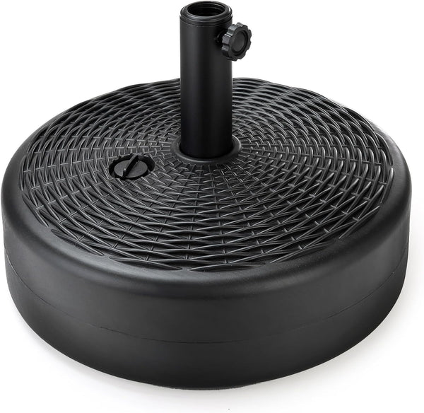 Home Zone Living 40lb Round Fillable Patio Umbrella Base Stand, 18in - Black Like New