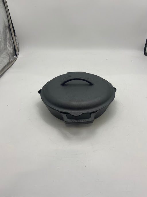 CUISINEL 10" Cast Iron Skillet & Braiser Lid, Silicone Handles CBR-10-CL - BLACK - Like New