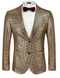 COOFANDY STYLISH METALLIC BLAZER JACKET 70S DISCO STYLE - SIZE: MEDIUM - GOLD - Brand New