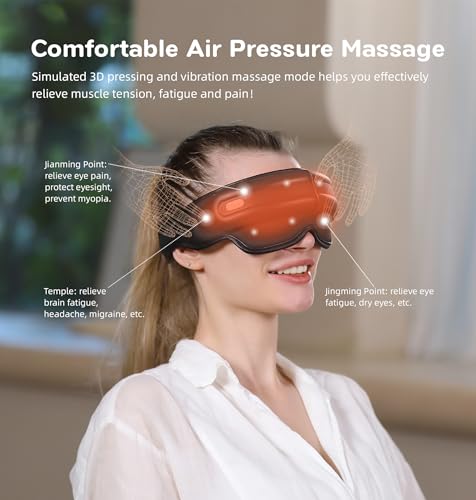 LC-DOLIDA EYE MASSAGER HEAT HEAD AIR COMPRESSION MUSCLE FATIGUE - BLACK - Like New