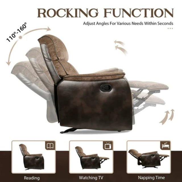 BED BATH & BEYOND TACKSPACE MANUAL RECLINER CHAIR - BROWN - Like New