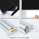 Acholo Blackout Roller Shades Cordless Blinds 28 x 72 Inch - Black - Brand New