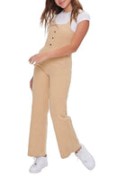 00450854 Forever 21 Women's Button-Up Straight-Leg Jumpsuit Size M - Khaki - Brand New