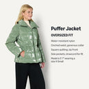 AMAZON ESSENTIALS WOMEN'S OVERSIZED-FIT SQUARE QUILTED PUFFER JACKET - XL - Brand New