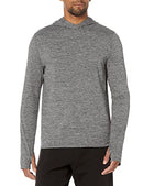 AMAZON ESSENTIALS MEN'S LONG SLEEVE HOODED T-SHIRT - SIZE:L - GRAY SPACE DYE - Brand New