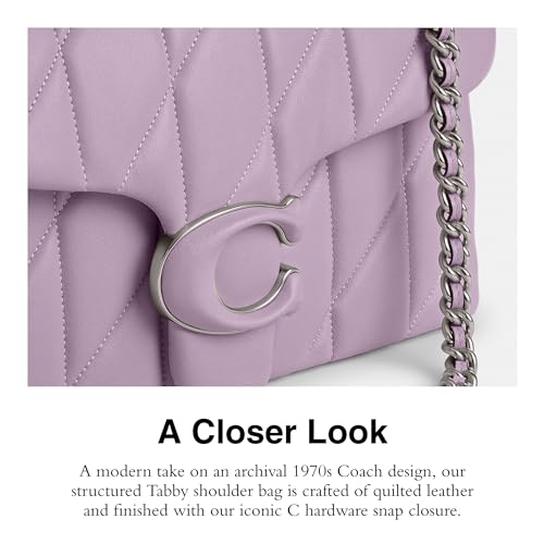 COACH QUILTED TABBY SHOULDER BAG 26 WITH CHAIN SOFT PURPLE - SOFT PURPLE - Brand New