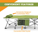 ALPCOUR FOLDING CAMPING COT – LARGE – SMALL COLLAPSING - ARMY GREEN - Like New