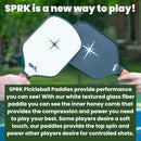 SPRK Fiber Glass Pickleball Paddle with Textured Surface - WHITE/BROWN - Brand New