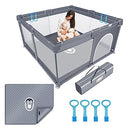 Li'l Pengyu - Gray PJ-127M Large Baby Playpen 50x50 in Mat No Gaps - Gray - Like New