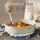CAROTE 11" NONSTICK SAUTE PAN WITH LID COVER, 5QT - WHITE - Brand New