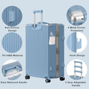 ANYZIP CARRY ON LUGGAGE PC+ABS ALUMINUM FRAME HARD SHELL TSA LOCK 20 HAZE BLUE - Brand New