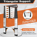 Soctone Telescoping Ladder 12.5FT Aluminum Button Retraction Extension Ladder - Like New