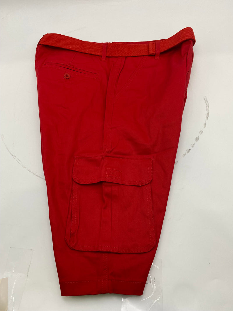 BLU ROCK MEN'S FLEX STRETCH CARGO SHORTS - SIZE: MEN 32 - RED - Like New