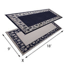 209181 Stylish Camping Outdoor Patio RV Camping Mat (9x18 FT) Black/Beige - Brand New