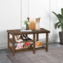 ECOMEX Shoe Rack Bench, Laundry Basket, 3-Tier Sturdy Organizer - Brown - Brand New