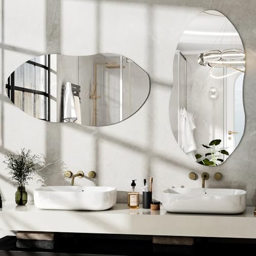 38"x22" Irregular Wall Mirror Asymmetrical Abstract Mirrors for Wall - XRAMFY - Like New