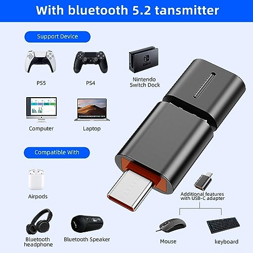 SMOF USB BLUETOOTH AUDIO ADAPTER WITH USB C CONVERSION ADAPTER FOR MULTIPLE PS4 - Like New