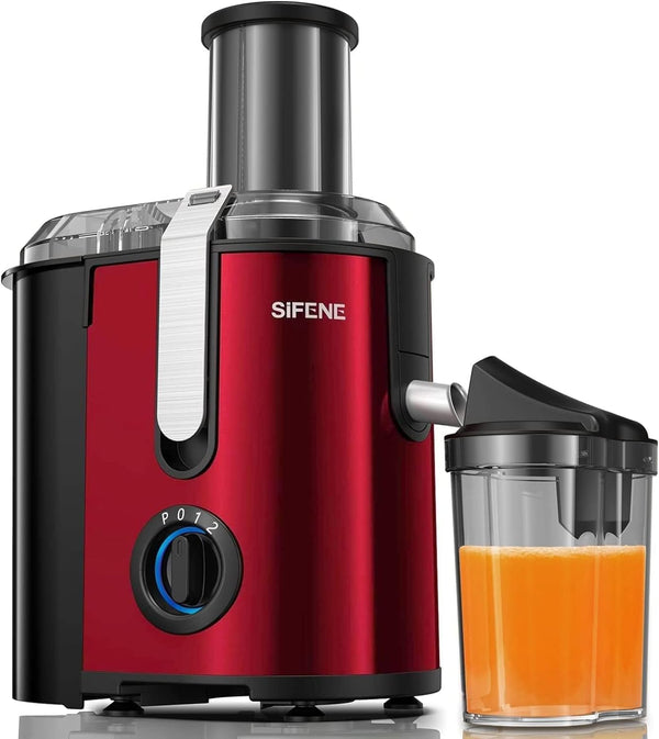 SiFENE Juicer Machine, 800W with 3.2" Big Mouth - Red - Scratch & Dent