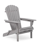SoliWood Wooden Folding Adirondack Chair, Half Pre-Assembled 3018 - Grey - Brand New