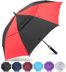 ZOMAKE Large Oversized Windproof Duty Umbrellas - 68" XL Sports (Black/Red) - Brand New