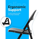 Oline Folding Chair, Indoor Outdoor Plastic, Stackable, Folding, 350lb -Black - Like New