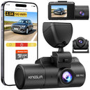 KINGSLIM 3 Channel 5G WIFI Dash Cam + 64GB, Front, Rear Inside Dashcam O3PRO - Like New