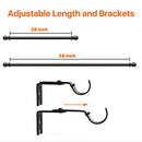YOHSUGO CURTAIN RODS 28-54" 1" HEAVY SPLICING ROD WITH BRACKET - BLACK - Like New