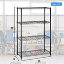 BESTOFFICE 4 TIER SHELVING UNIT WIRE SHELF METAL LARGE STORAGE HEIGHT - Black - Like New