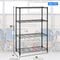 BESTOFFICE 4 TIER SHELVING UNIT WIRE SHELF METAL LARGE STORAGE HEIGHT - Black - Like New